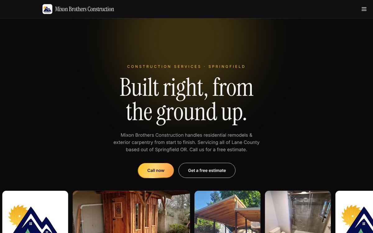 Mixon Brothers Construction website