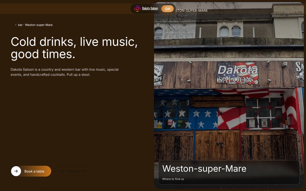 Dakota Saloon website