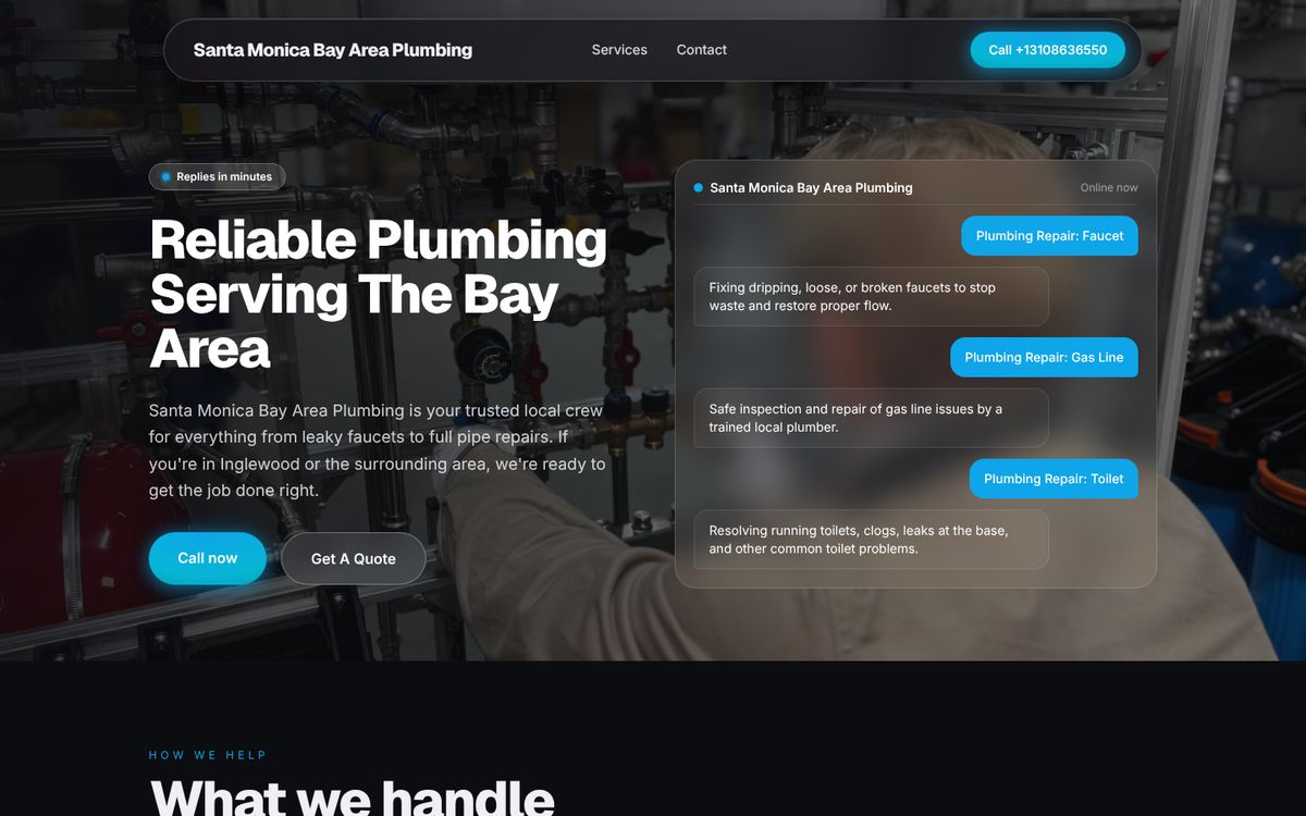 Santa monica bay area plumbing website