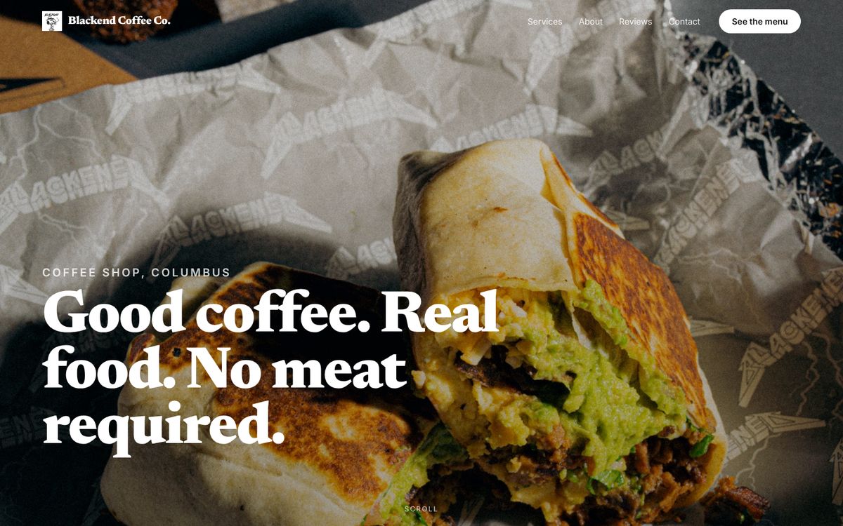 Blackend Coffee Co. website