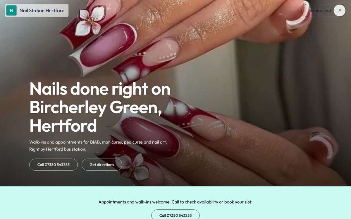 Nail Station Hertford website