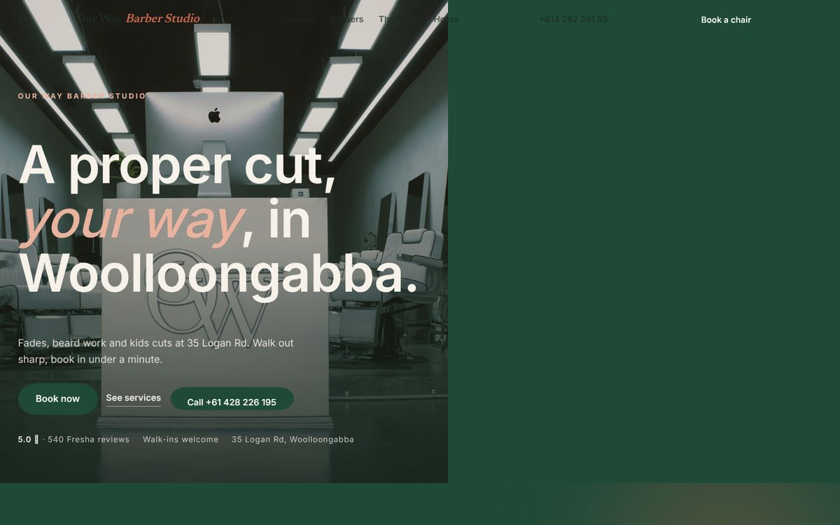 Our Way Barber Studio Pty Ltd website