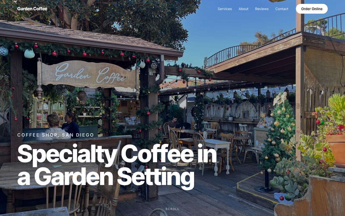 Garden Coffee website