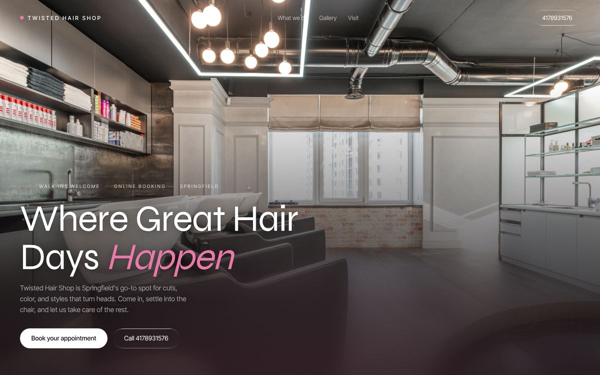 Twisted Hair Shop website