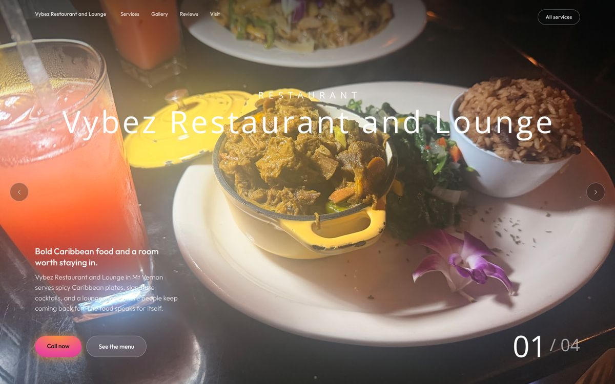 Vybez Restaurant and Lounge website