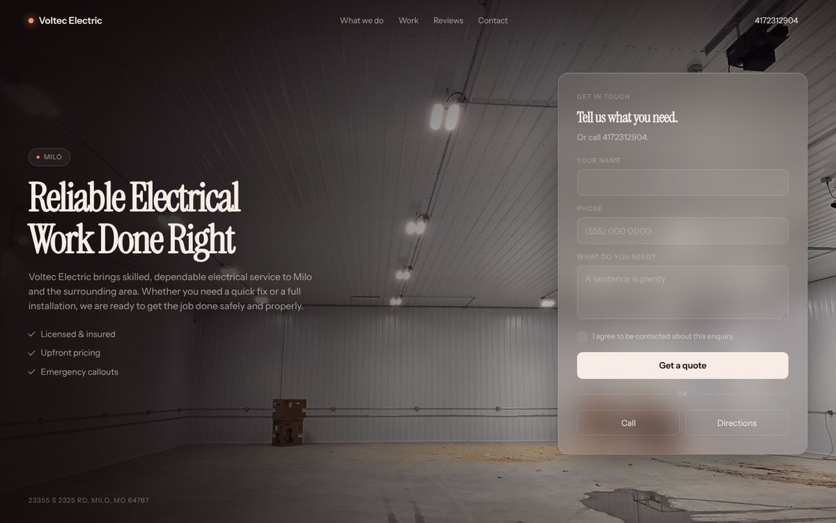 Voltec Electric website