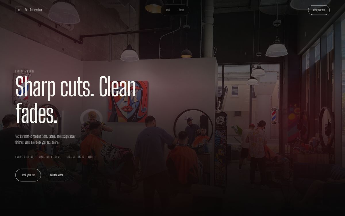 Yorz Barbershop website