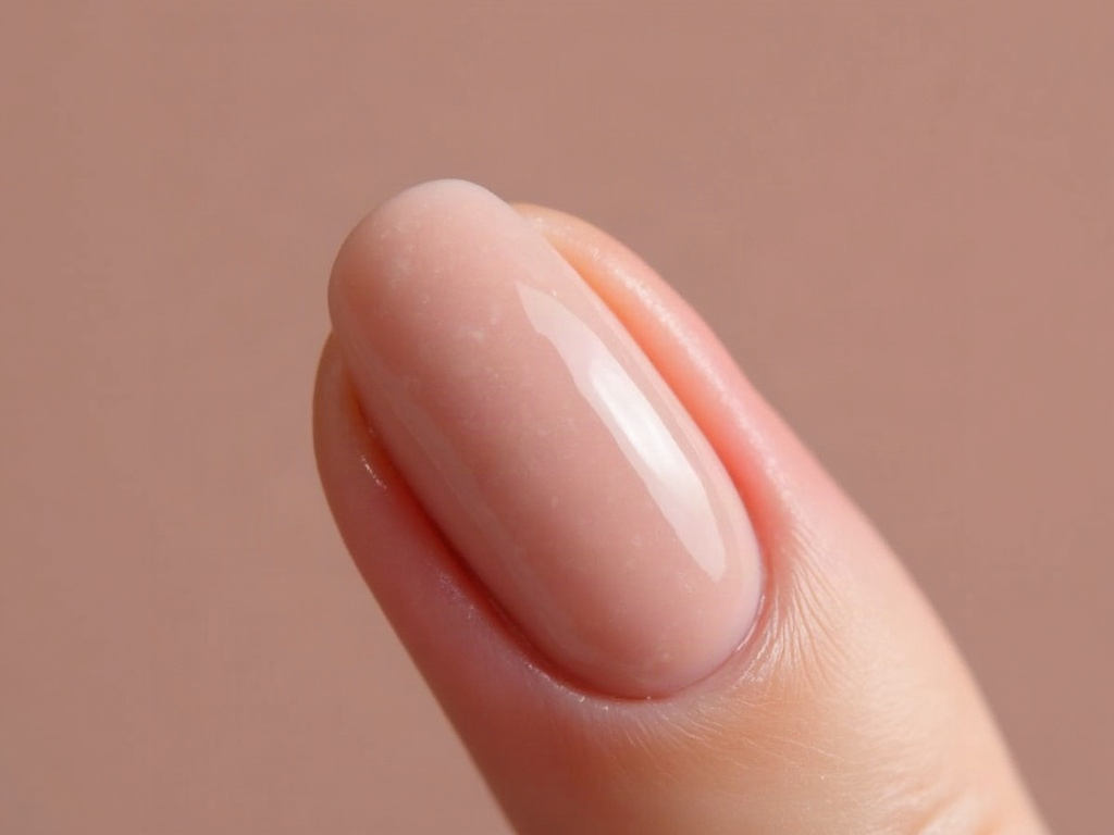 Close-up of manicured nails with gel polish