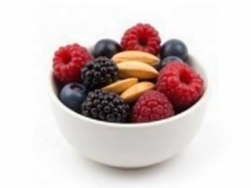Frische Beeren und Nüsse